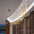 Lustre de hotel de vidro longo branco com novo design personalizado